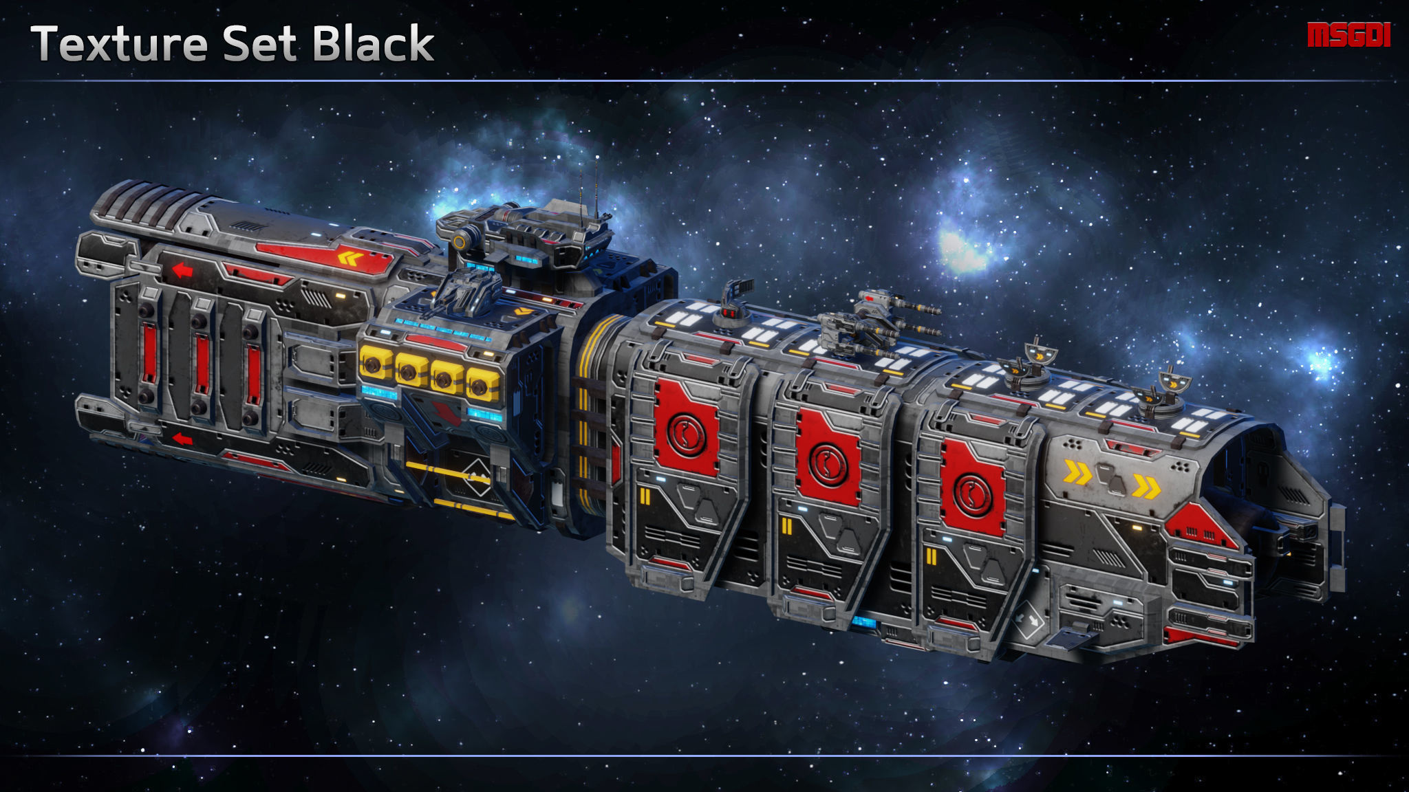 Spaceship Frigate Wyrm Low-poly 3D model_6