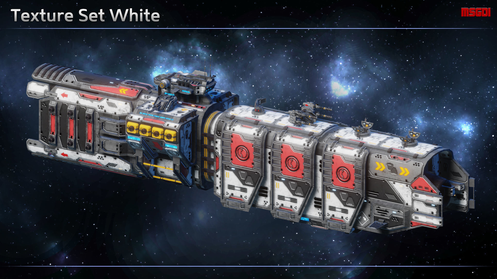 Spaceship Frigate Wyrm Low-poly 3D model_11