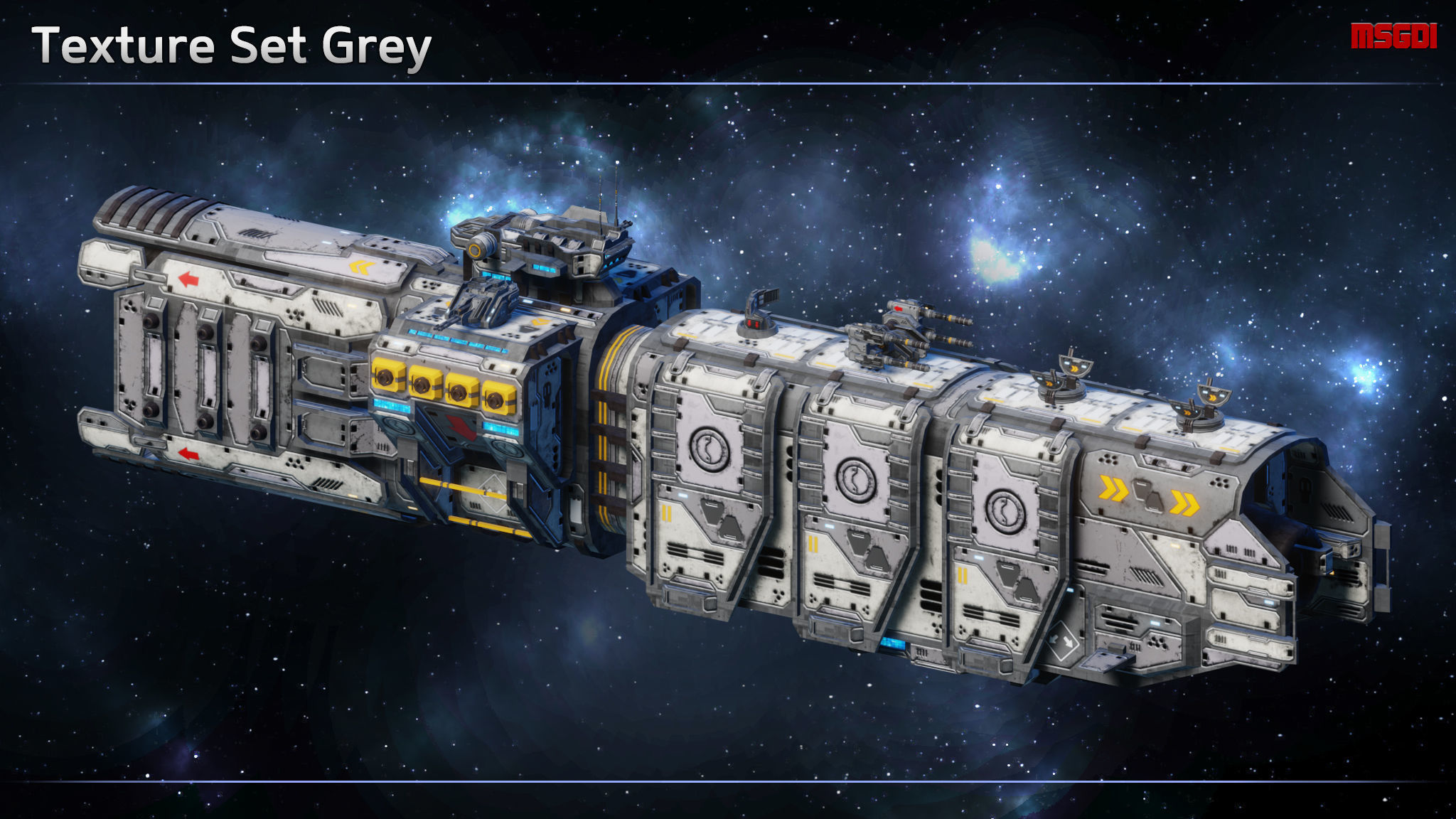 Spaceship Frigate Wyrm Low-poly 3D model_9