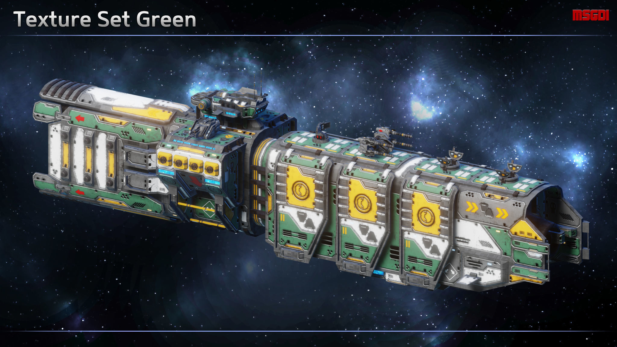 Spaceship Frigate Wyrm Low-poly 3D model_8