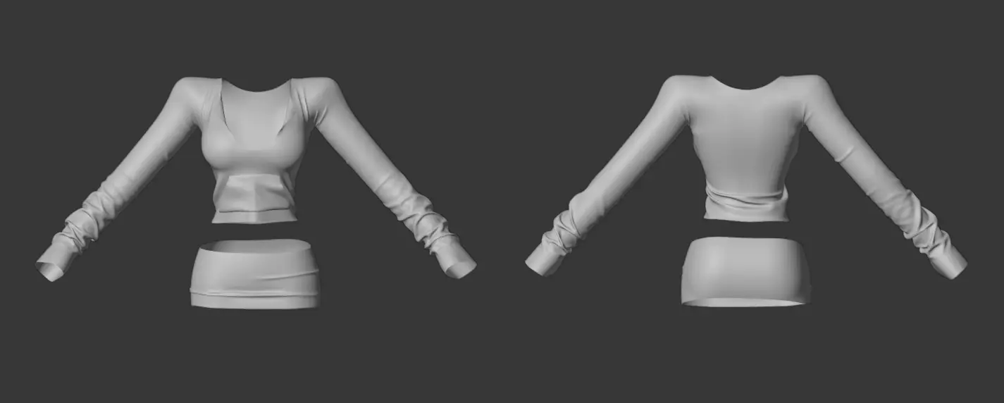 5 Stylish Dresses High Poly 3D model_3