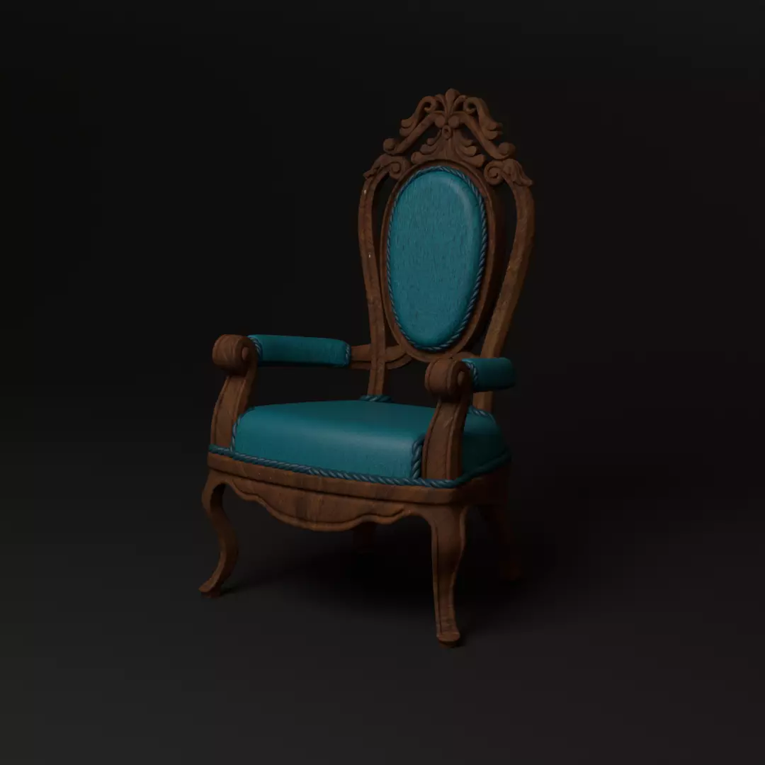 1-12 Scale Victorian Armchair - 3D Printable Model 3D print model_0