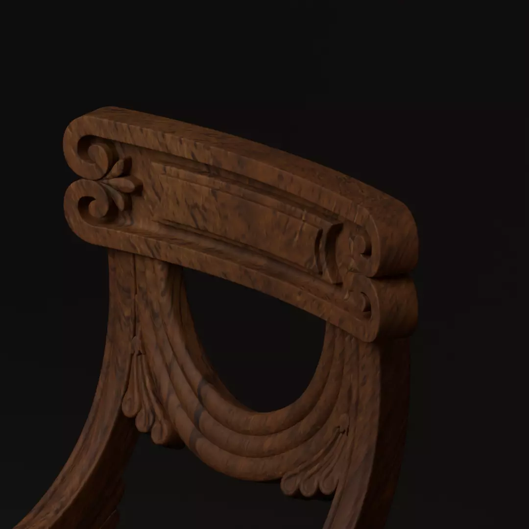 1- 12 Scale Regency Chair - 3D Printable Model 3D print model_6