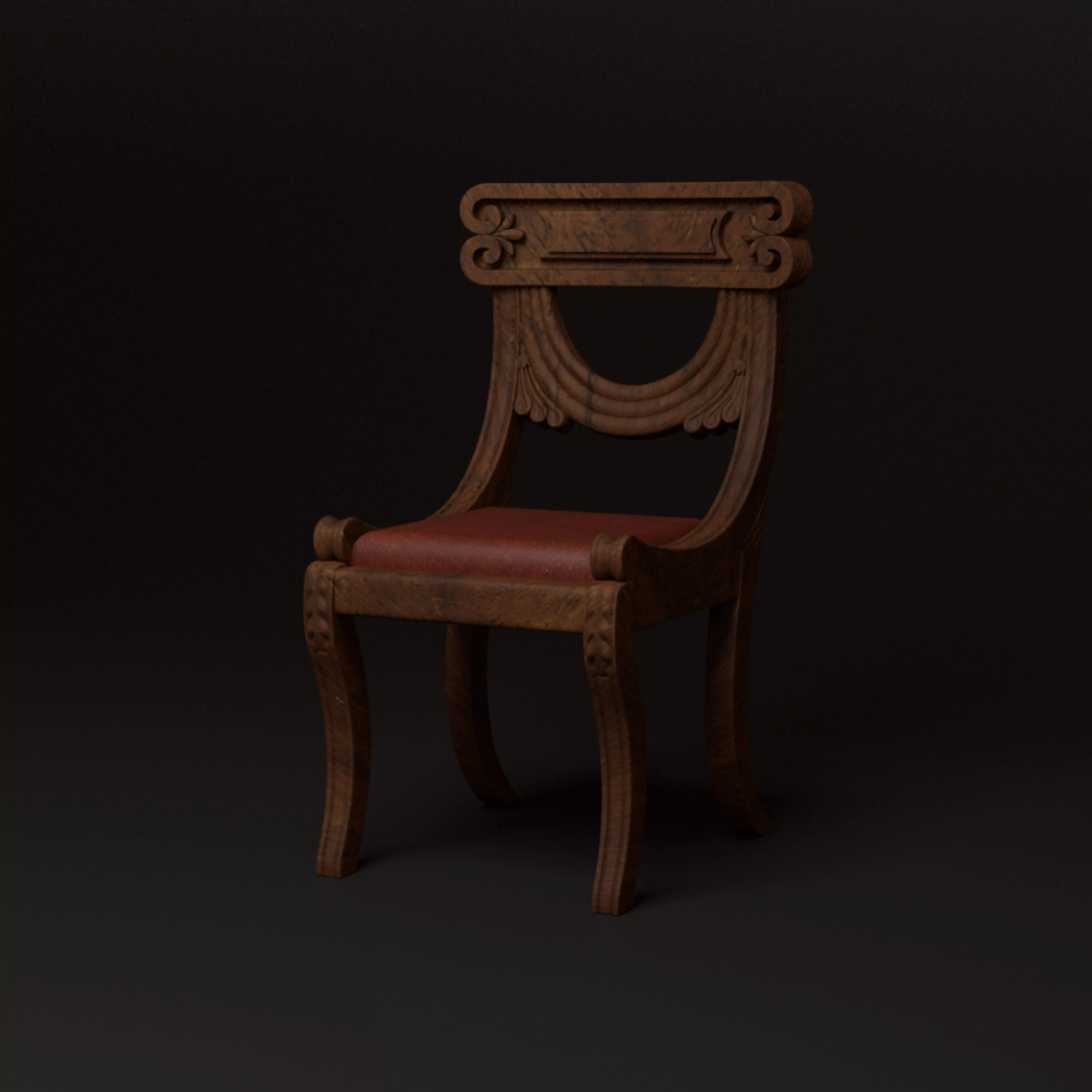 1- 12 Scale Regency Chair - 3D Printable Model 3D print model_0