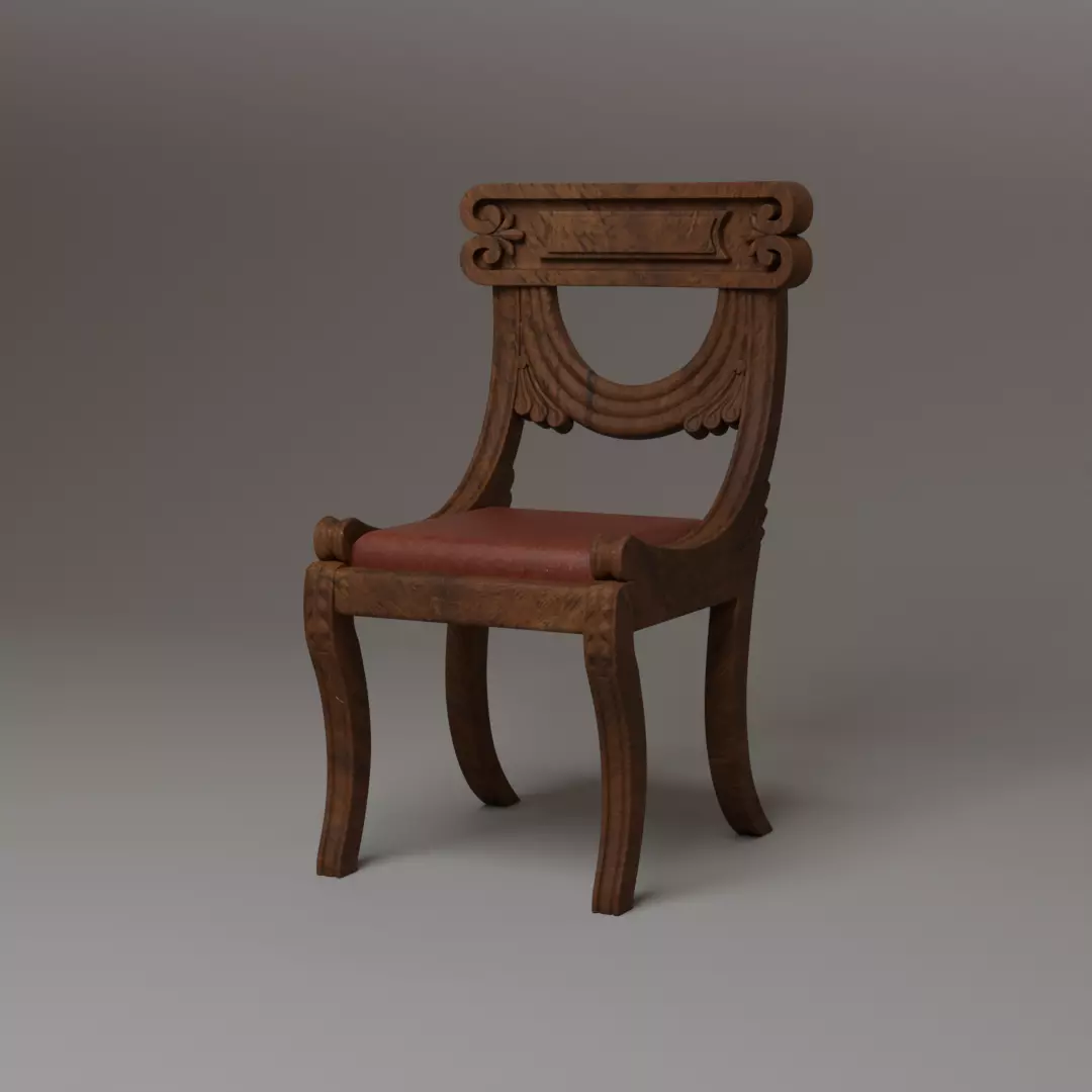 1- 12 Scale Regency Chair - 3D Printable Model 3D print model_1