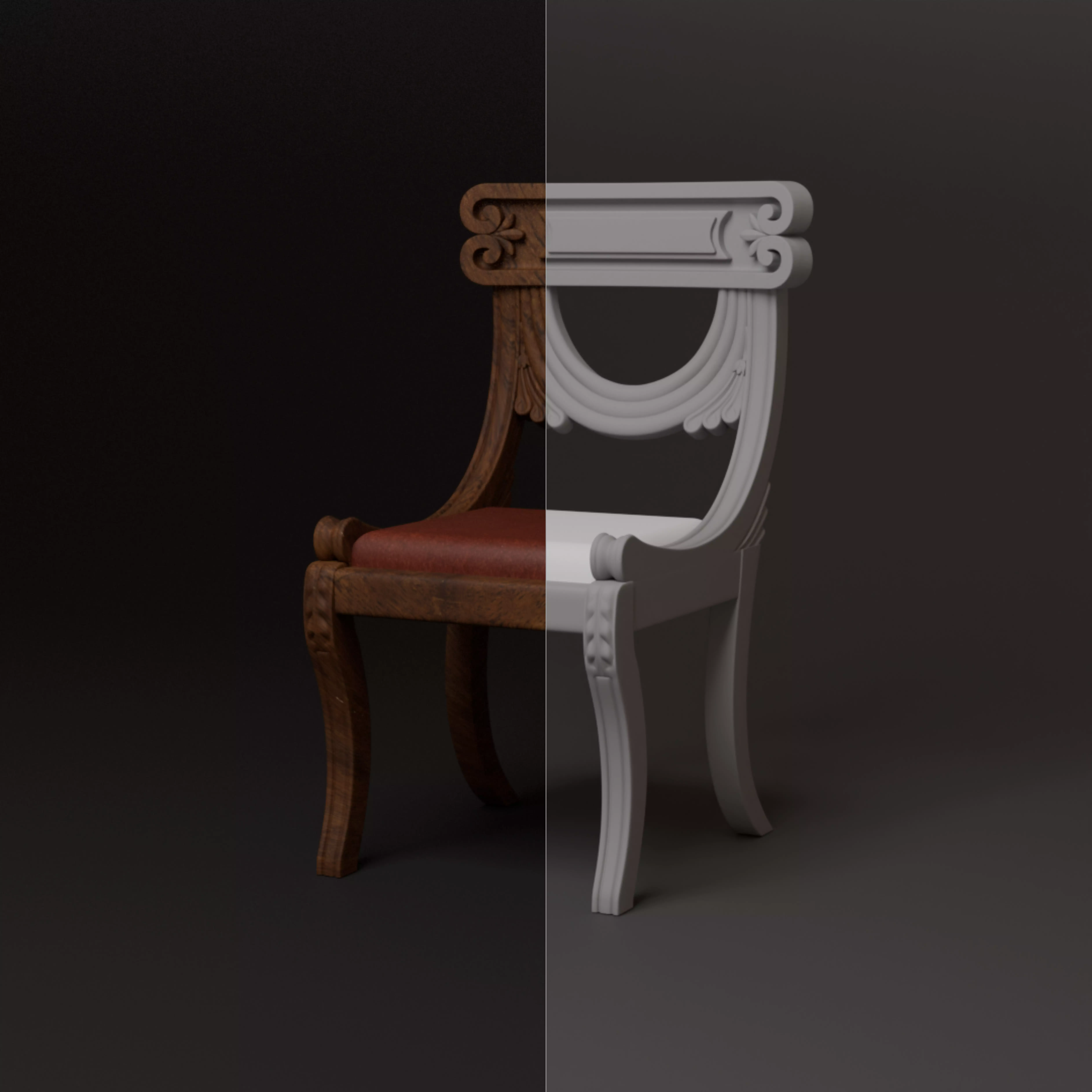 1- 12 Scale Regency Chair - 3D Printable Model 3D print model_2
