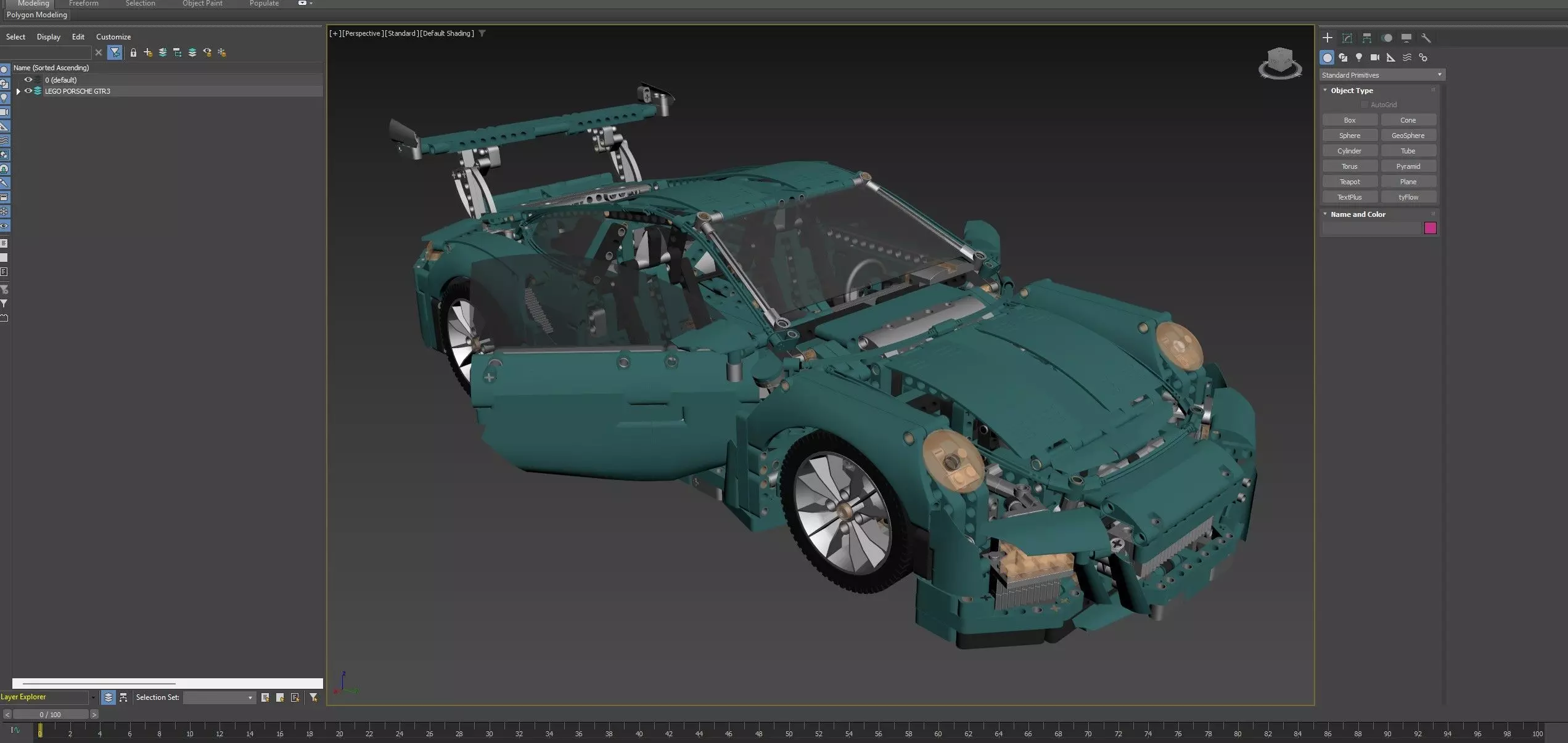 LEGO Porsche GTR 3 High-Quality 3D Model  3D model_9