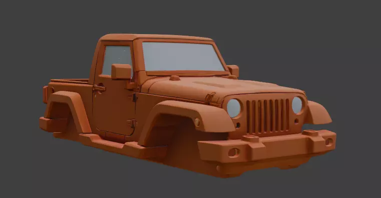 Jeep upper body part 3D model_6
