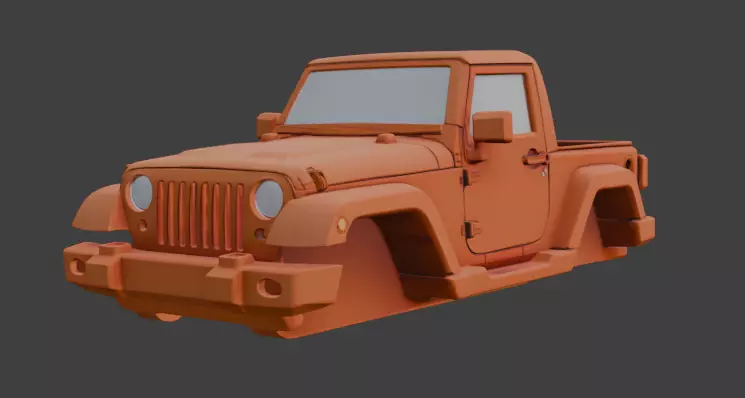 Jeep upper body part 3D model_0