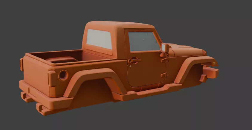 Jeep upper body part 3D model_4