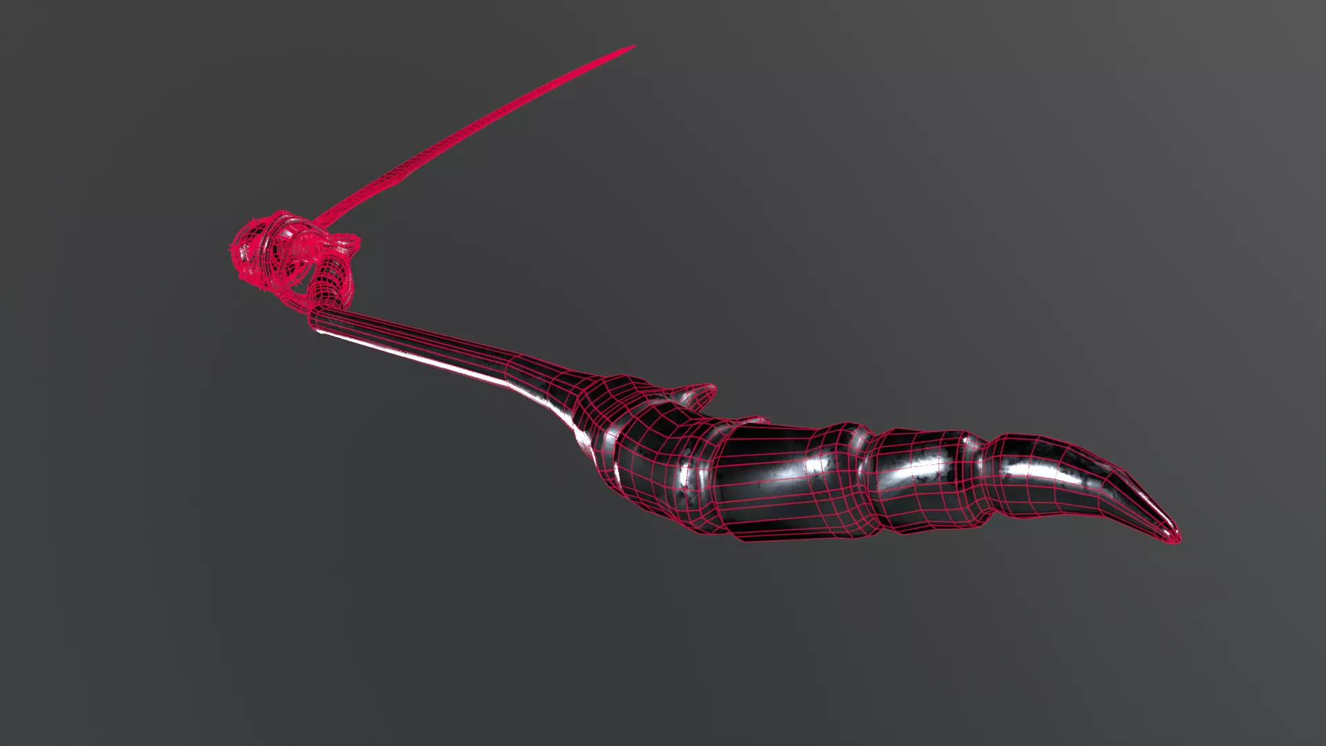 Undertaker Gothic Scythe Low-poly 3D model_10