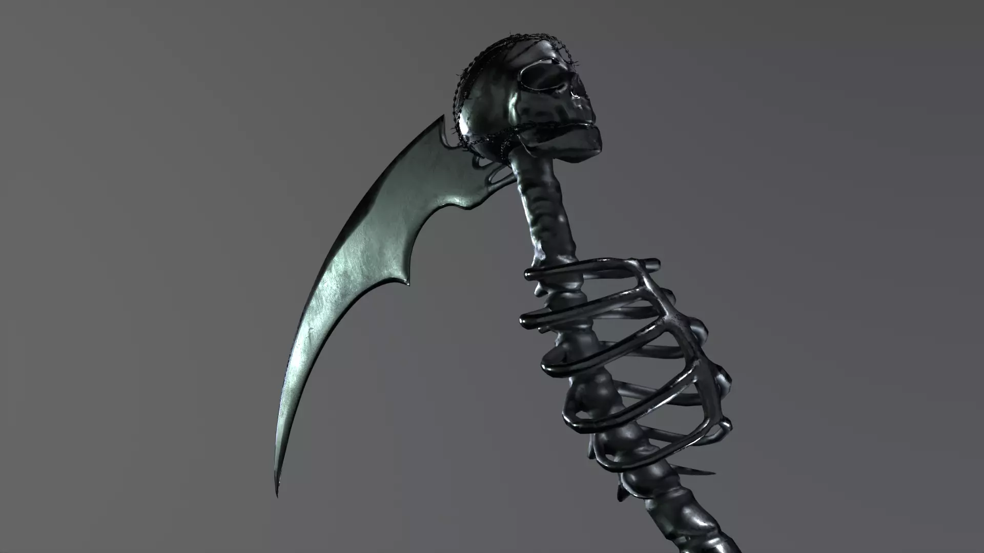 Undertaker Gothic Scythe Low-poly 3D model_4