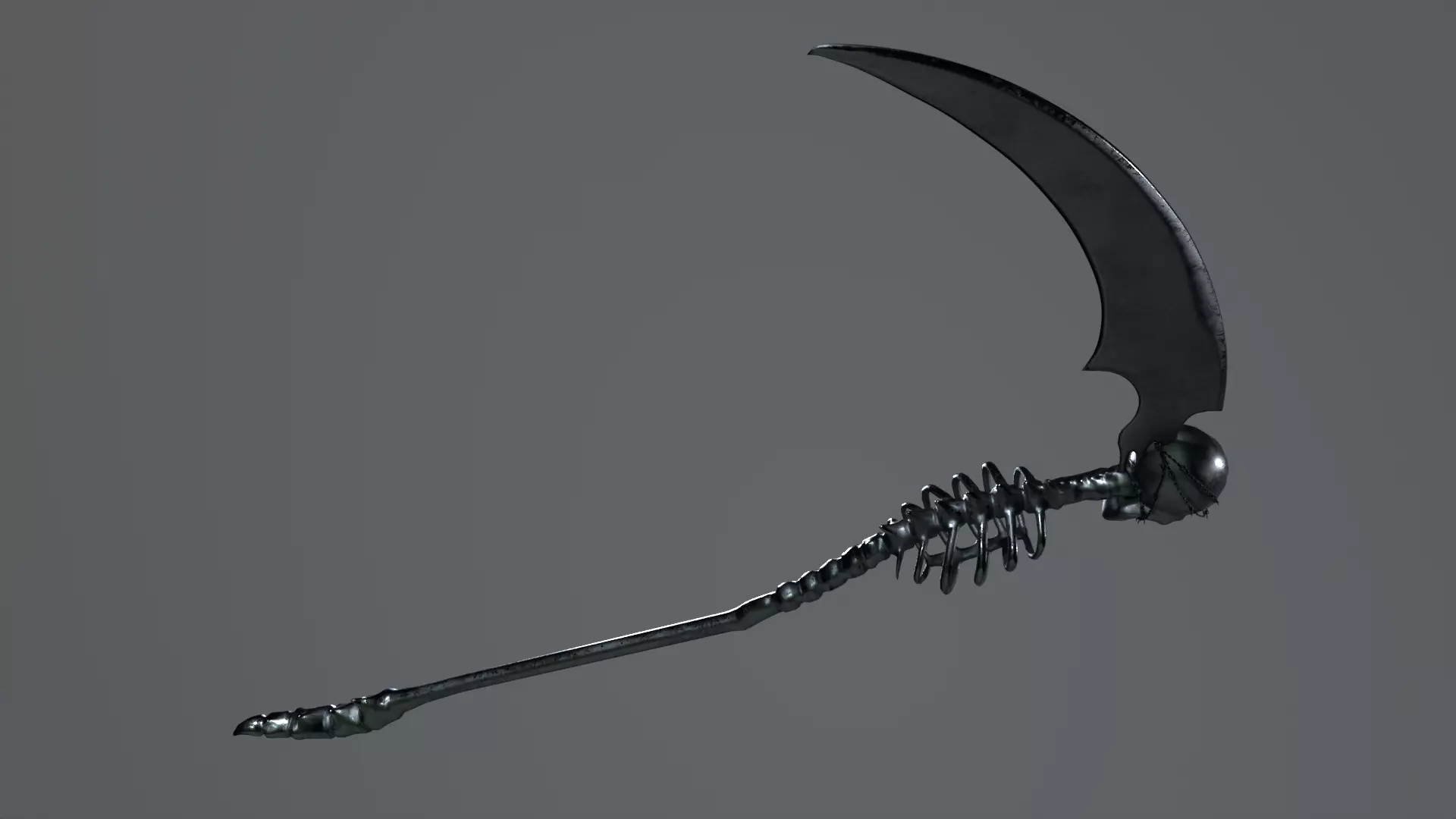 Undertaker Gothic Scythe Low-poly 3D model_6