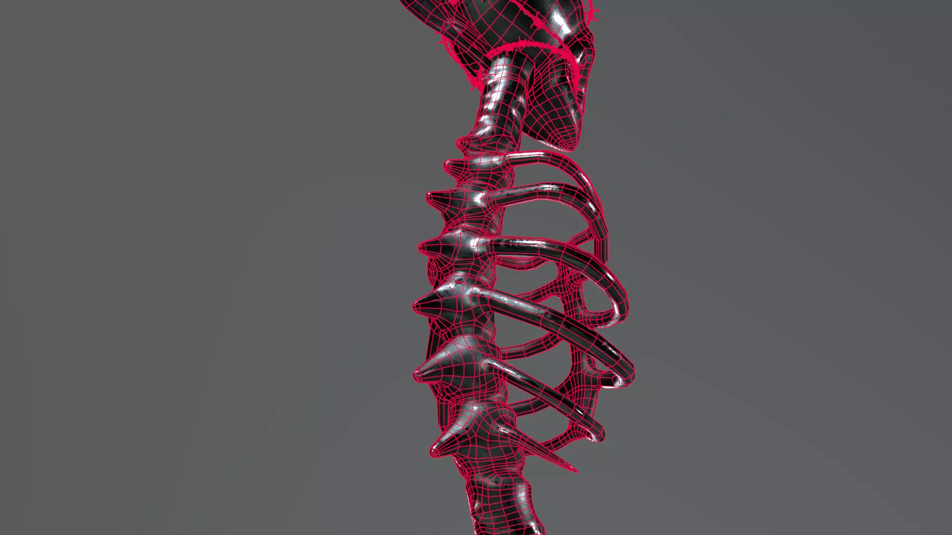 Undertaker Gothic Scythe Low-poly 3D model_9