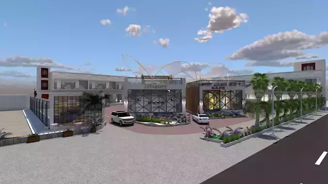 Modern Commercial Building -Aspire Project Exterior Design 3D model