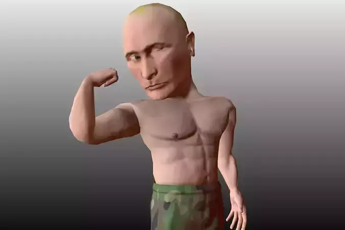 Putin 3D caricature low poly  Low-poly 3D model