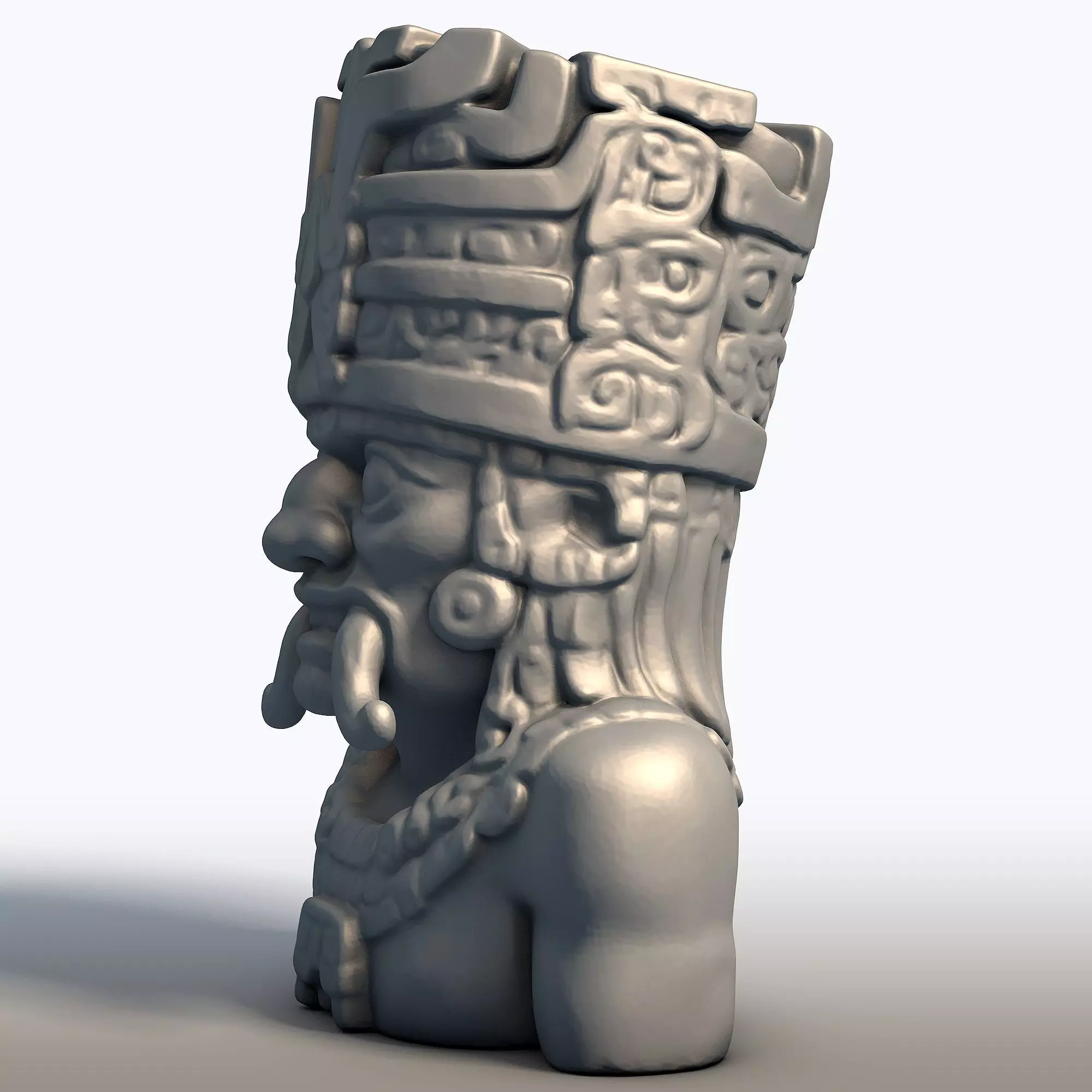 Tlaloc Aztec God Bust Deity of Rain Thunder 3D print model_2