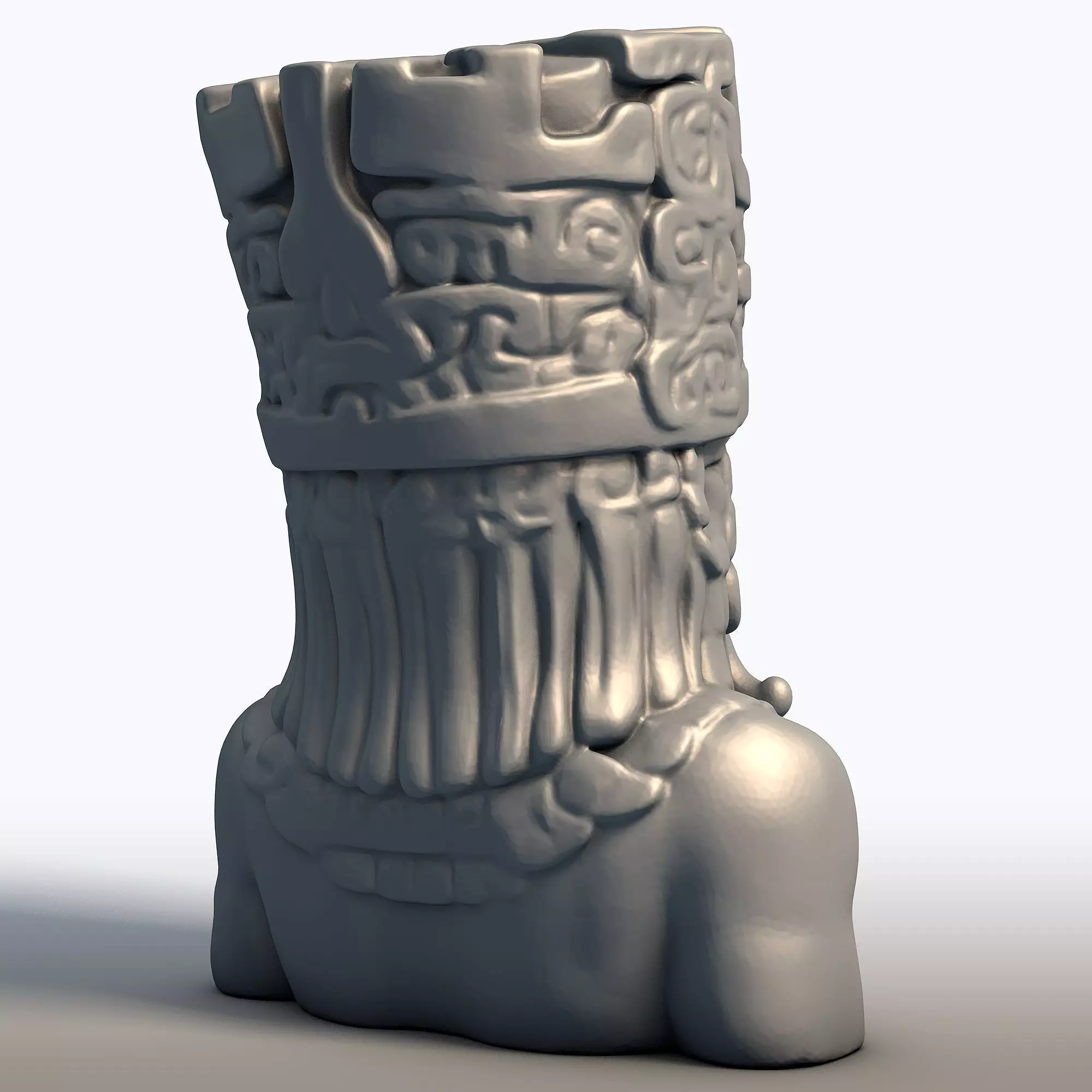 Tlaloc Aztec God Bust Deity of Rain Thunder 3D print model_5
