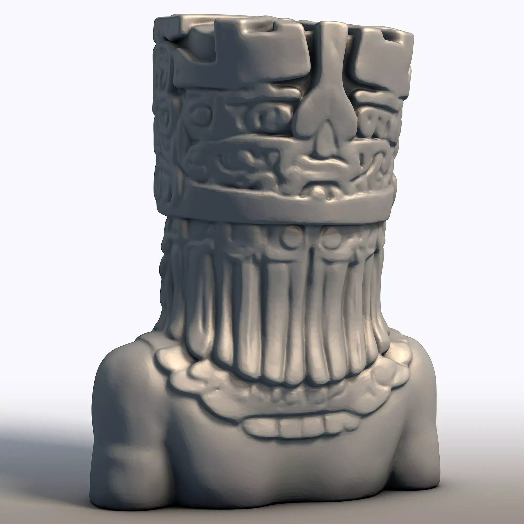Tlaloc Aztec God Bust Deity of Rain Thunder 3D print model_4