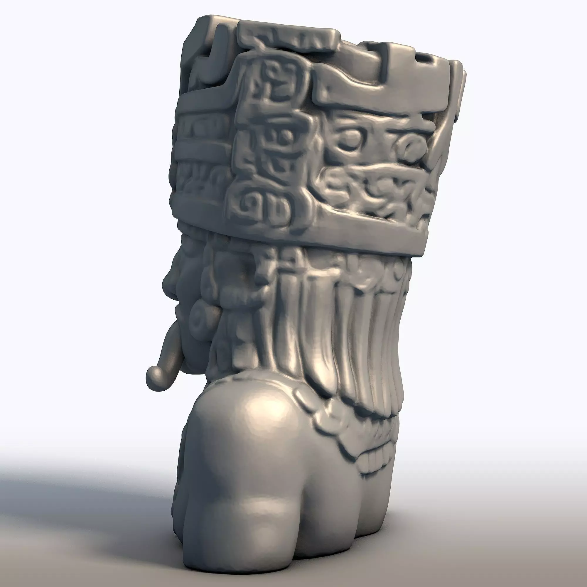 Tlaloc Aztec God Bust Deity of Rain Thunder 3D print model_3