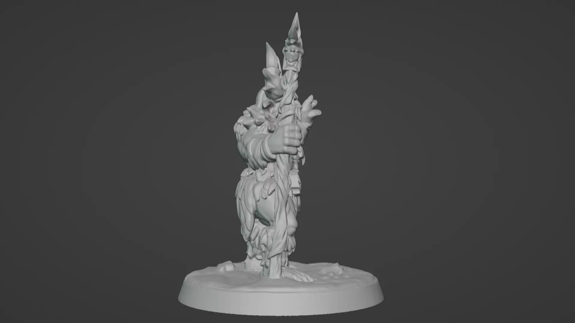 Frost War Shaman Horned Spellcaster on Snow Base 3D print model_22
