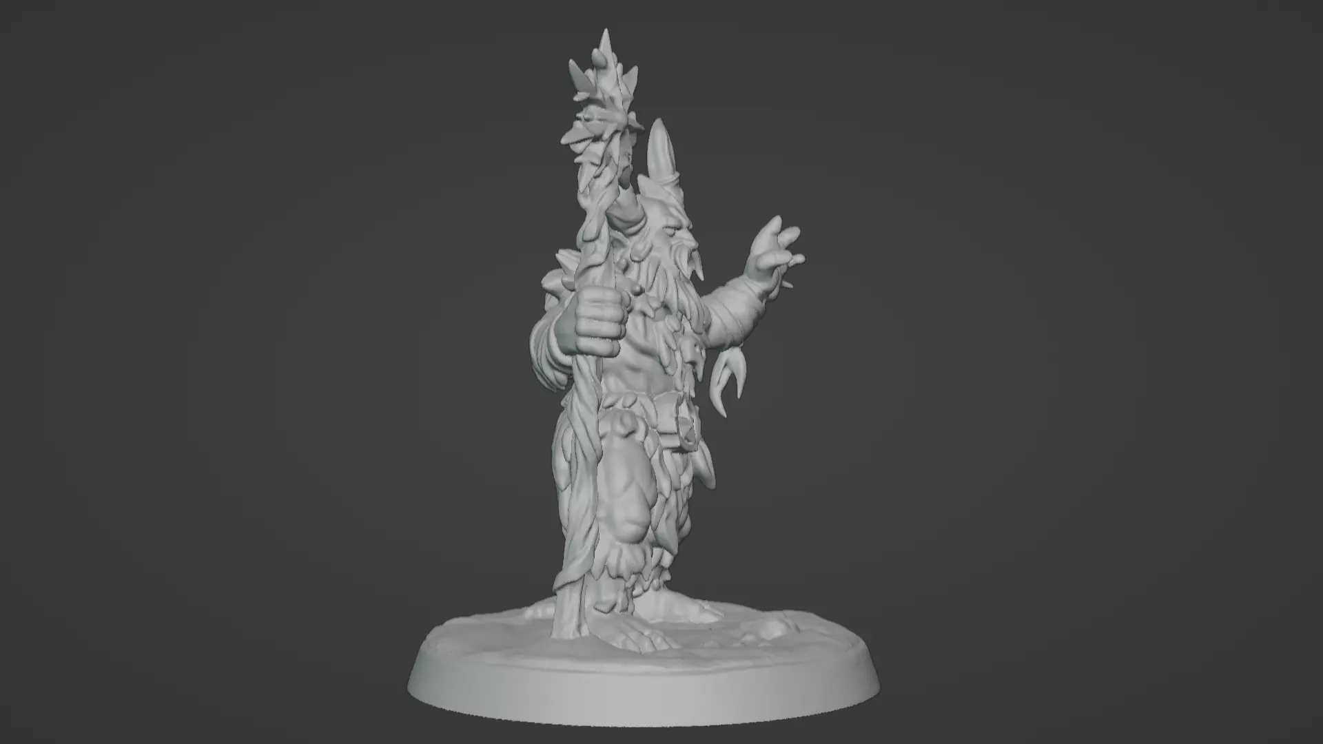Frost War Shaman Horned Spellcaster on Snow Base 3D print model_16
