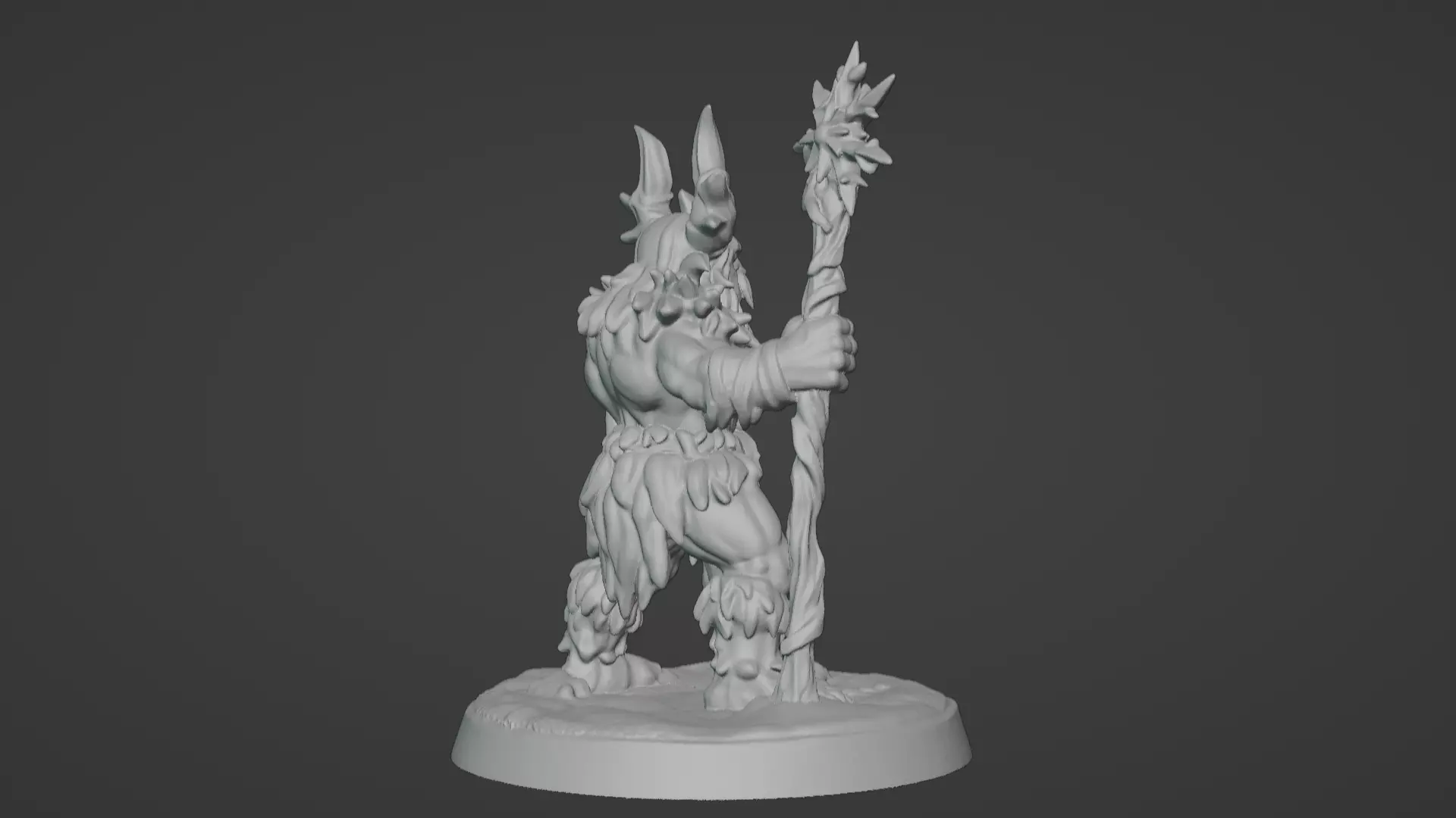 Frost War Shaman Horned Spellcaster on Snow Base 3D print model_31