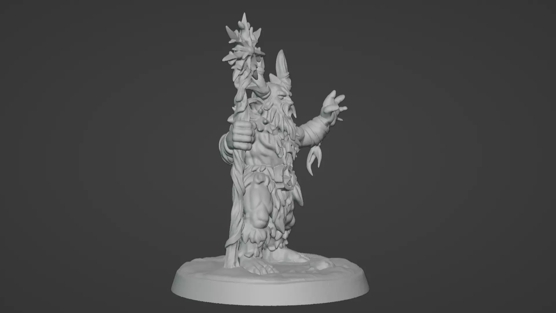 Frost War Shaman Horned Spellcaster on Snow Base 3D print model_14