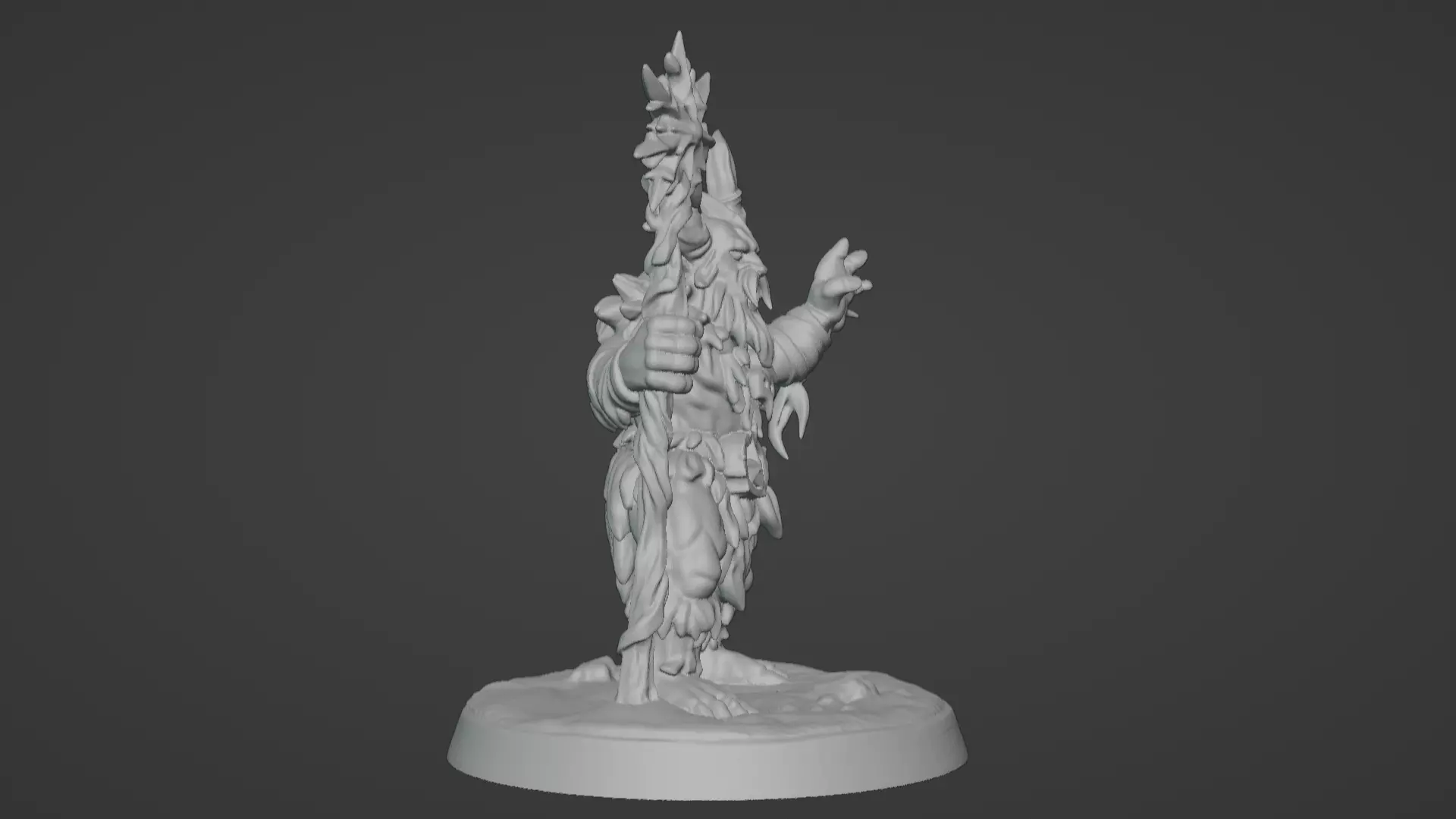 Frost War Shaman Horned Spellcaster on Snow Base 3D print model_17