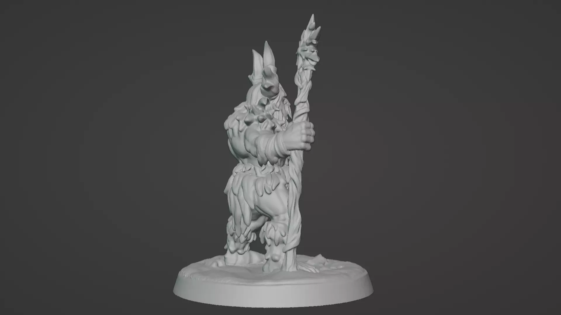 Frost War Shaman Horned Spellcaster on Snow Base 3D print model_27