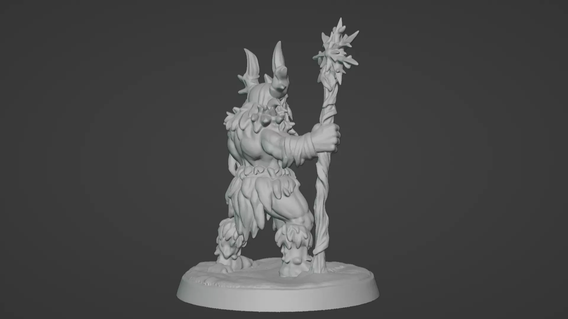 Frost War Shaman Horned Spellcaster on Snow Base 3D print model_33
