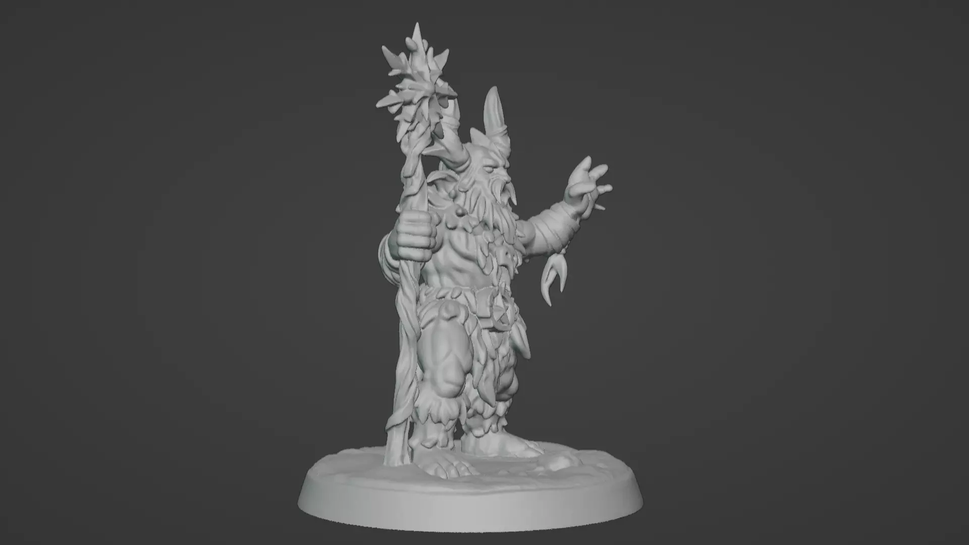 Frost War Shaman Horned Spellcaster on Snow Base 3D print model_13