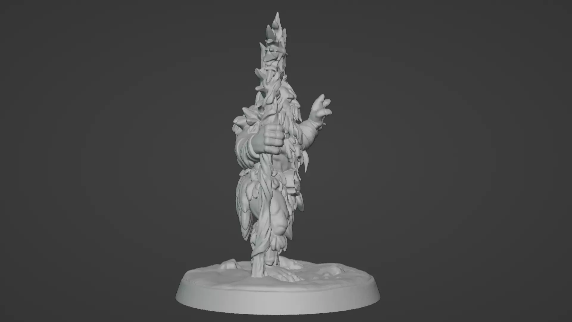 Frost War Shaman Horned Spellcaster on Snow Base 3D print model_19