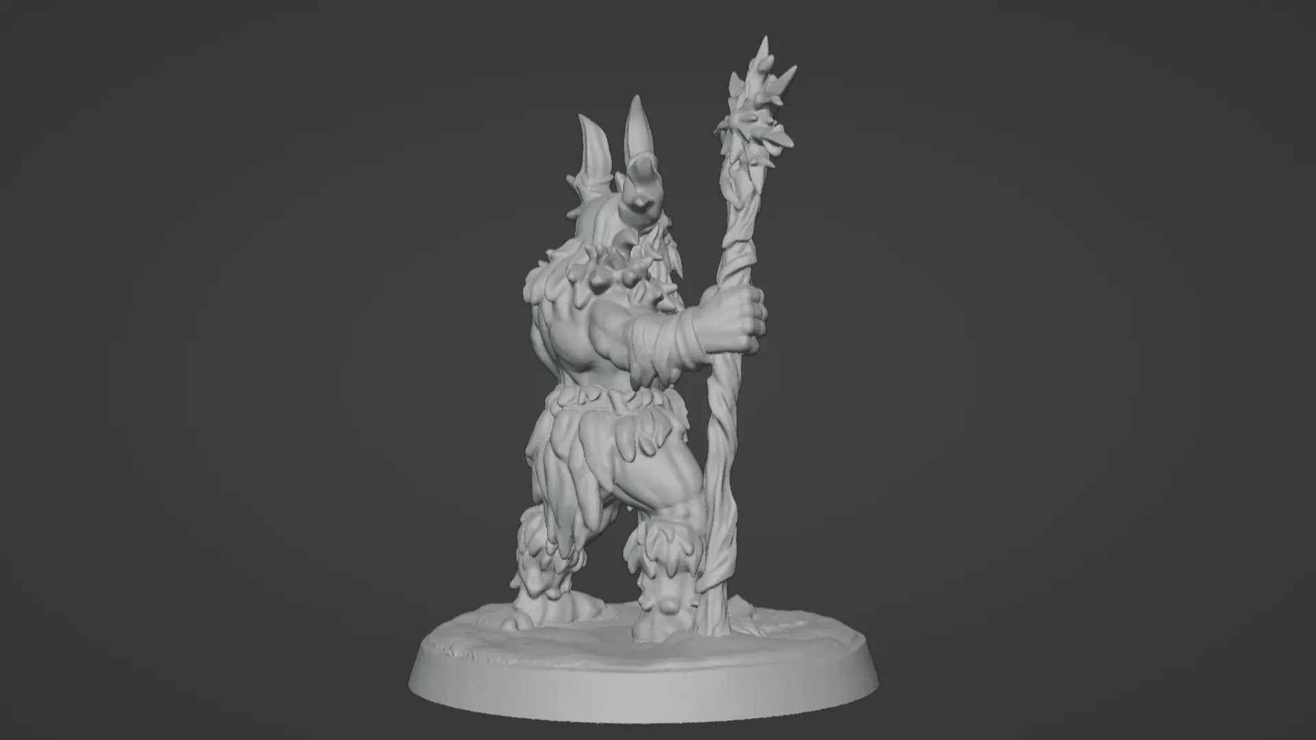 Frost War Shaman Horned Spellcaster on Snow Base 3D print model_30