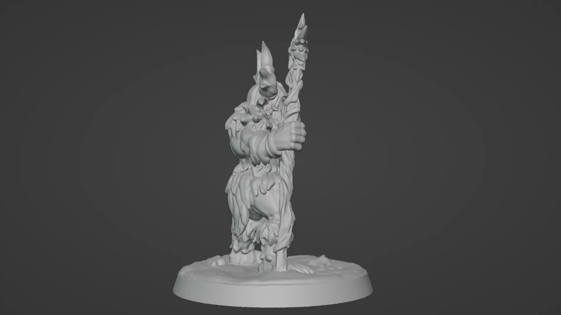 Frost War Shaman Horned Spellcaster on Snow Base 3D print model_25