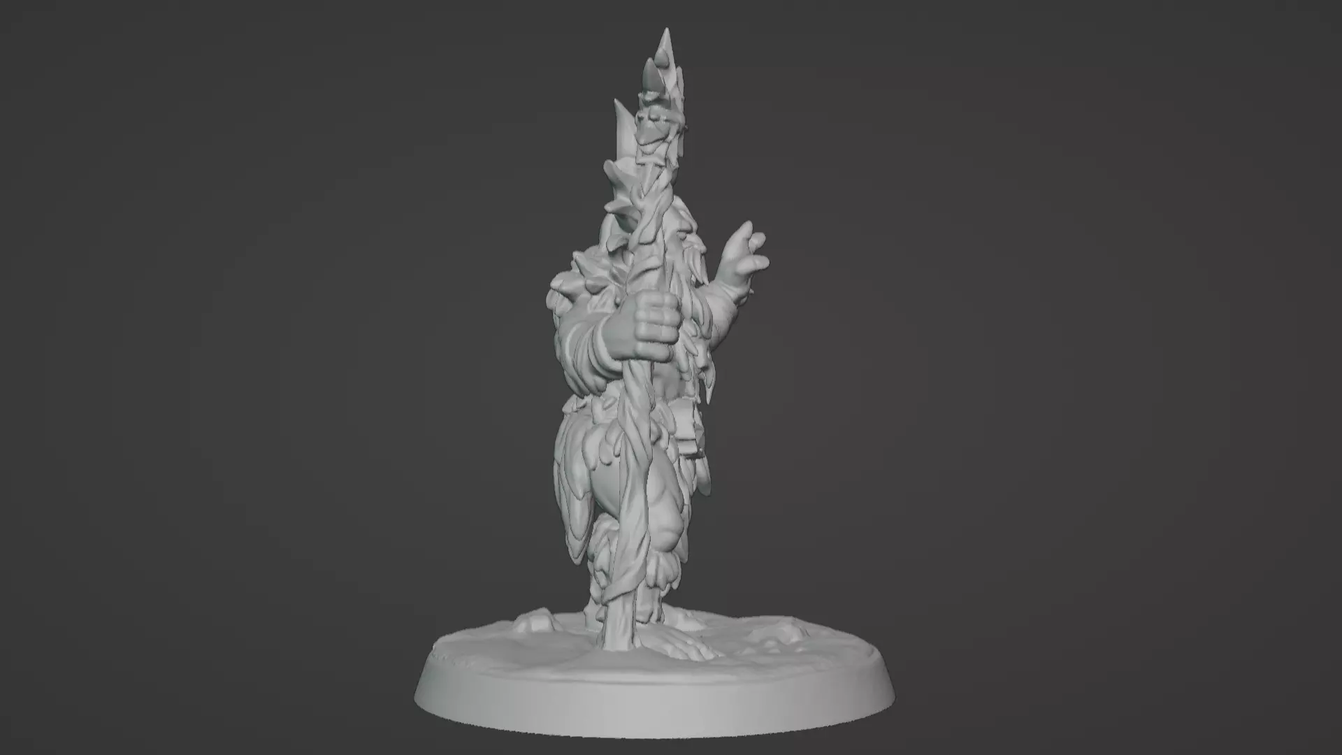 Frost War Shaman Horned Spellcaster on Snow Base 3D print model_20