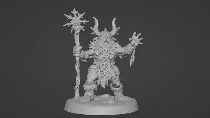 Frost War Shaman  Horned Spellcaster on Snow Base