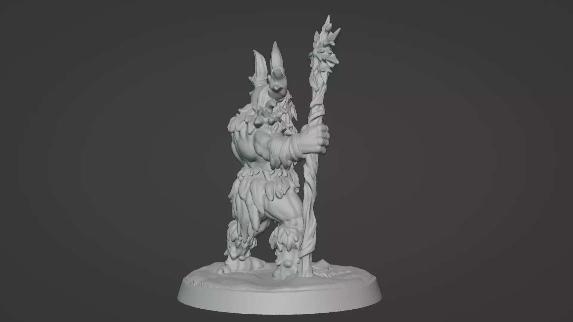 Frost War Shaman Horned Spellcaster on Snow Base 3D print model_29