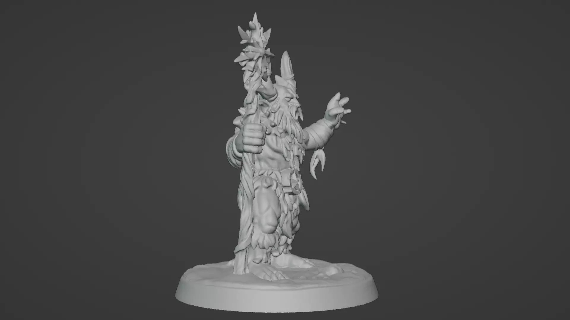 Frost War Shaman Horned Spellcaster on Snow Base 3D print model_15