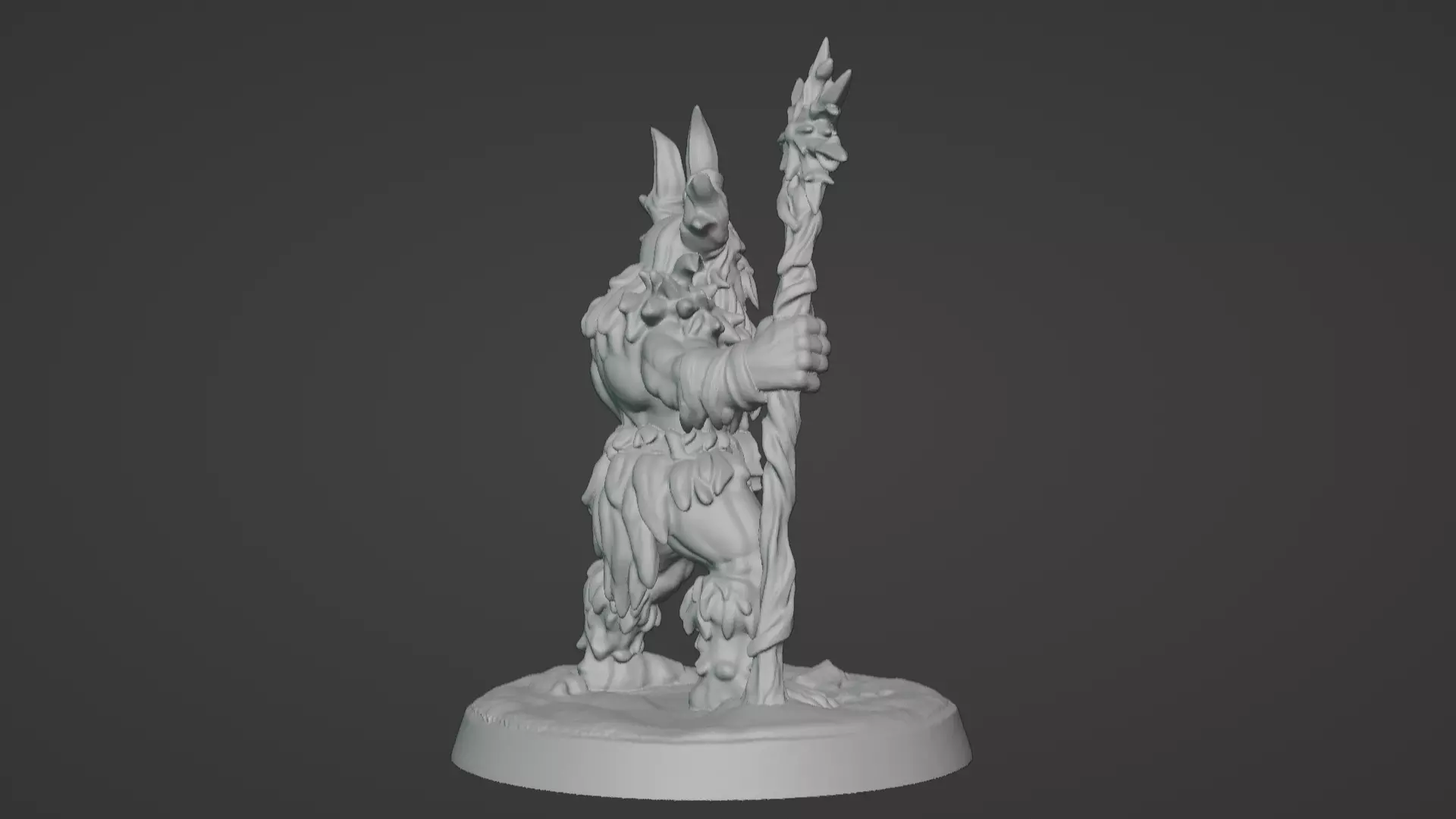 Frost War Shaman Horned Spellcaster on Snow Base 3D print model_28