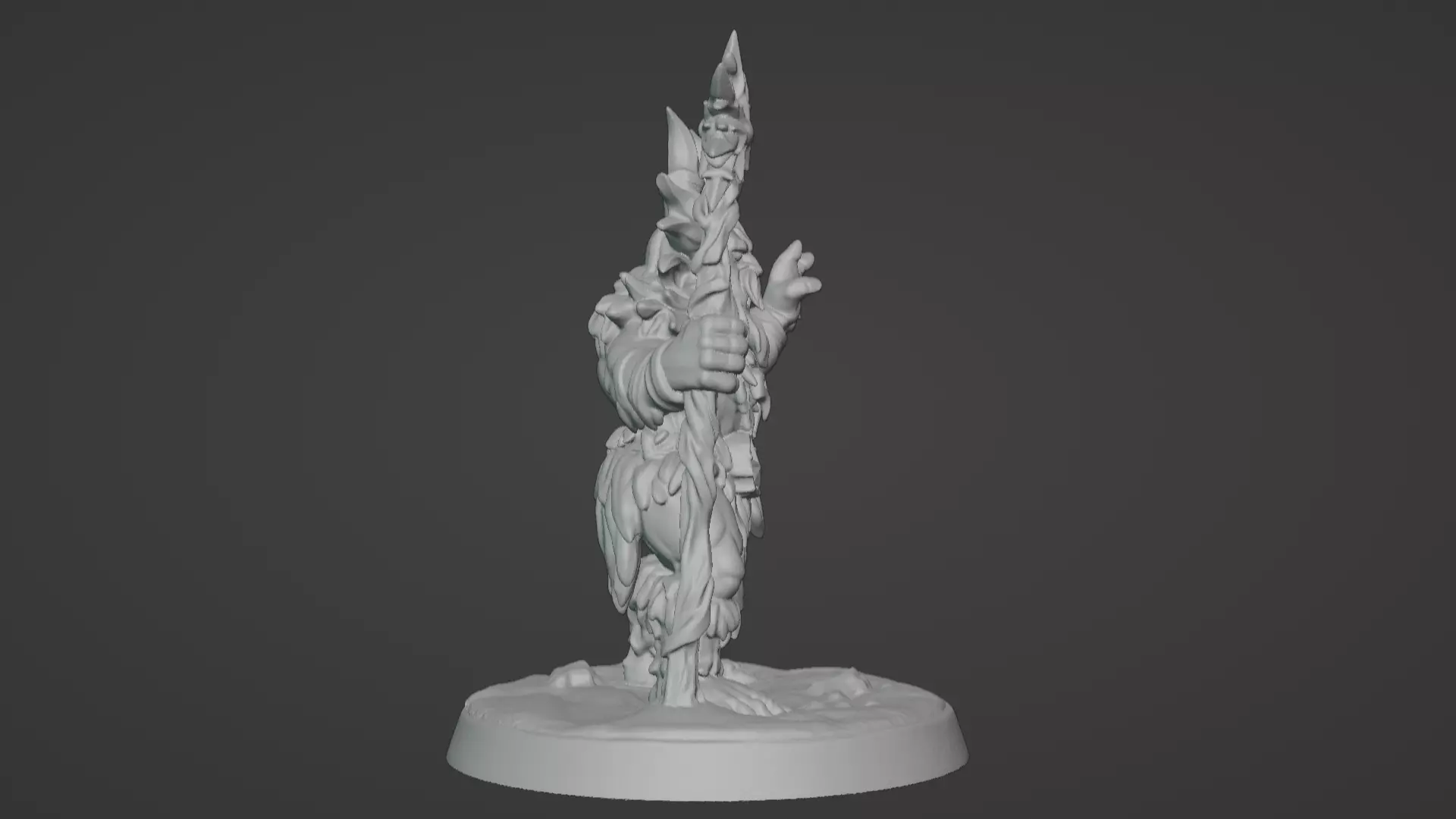 Frost War Shaman Horned Spellcaster on Snow Base 3D print model_21