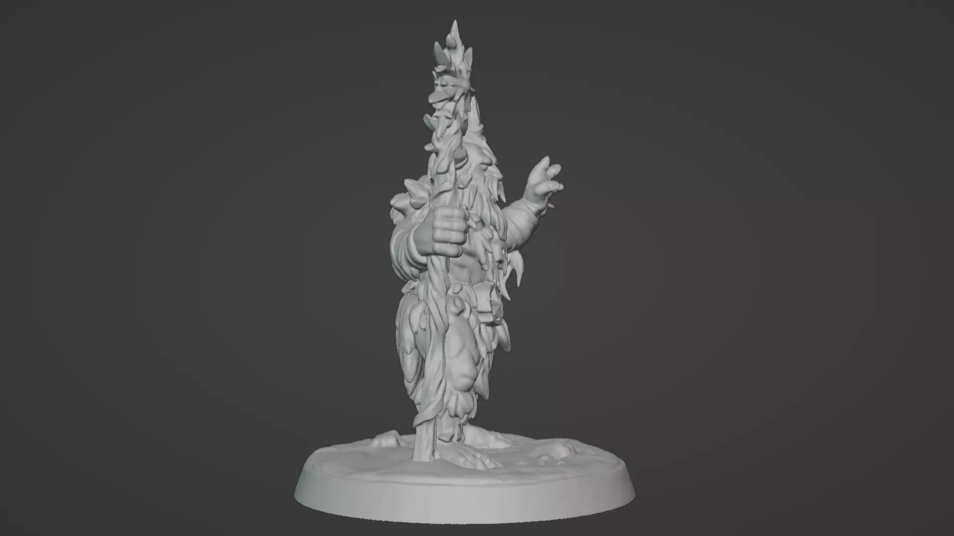 Frost War Shaman Horned Spellcaster on Snow Base 3D print model_18