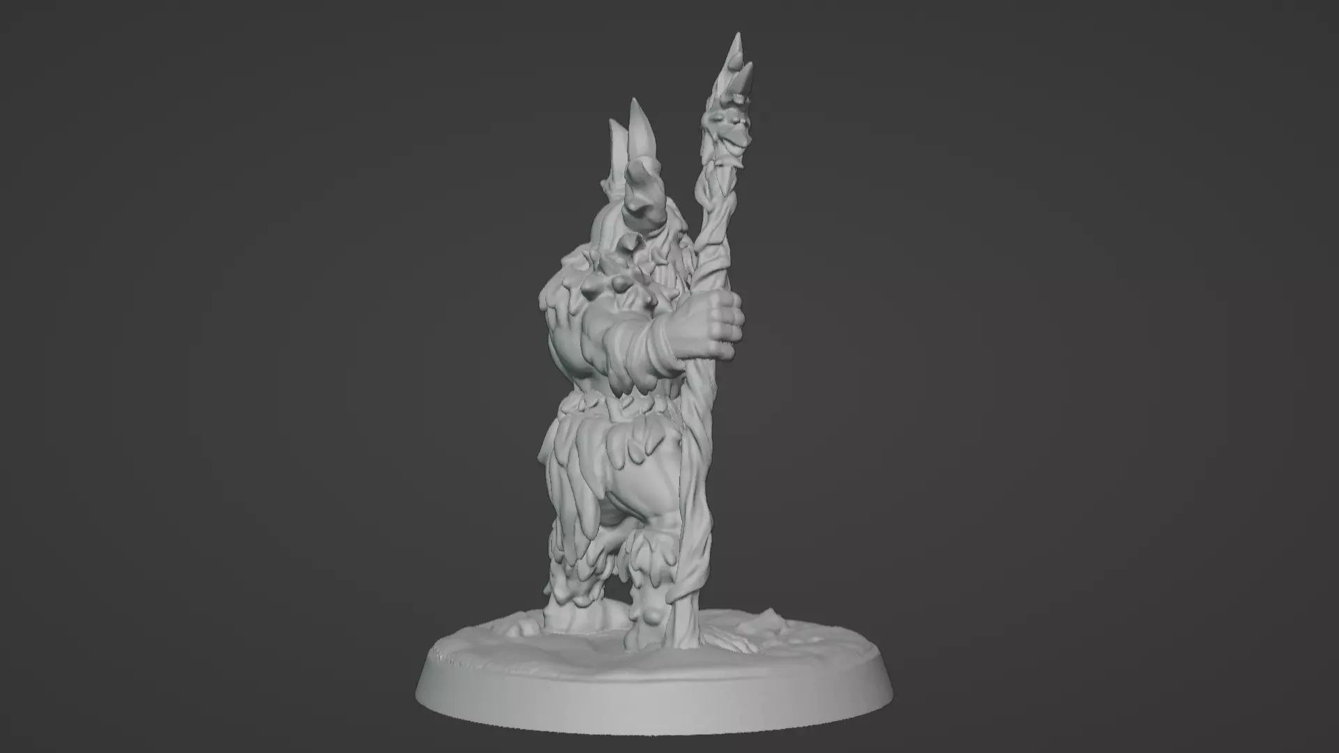 Frost War Shaman Horned Spellcaster on Snow Base 3D print model_26