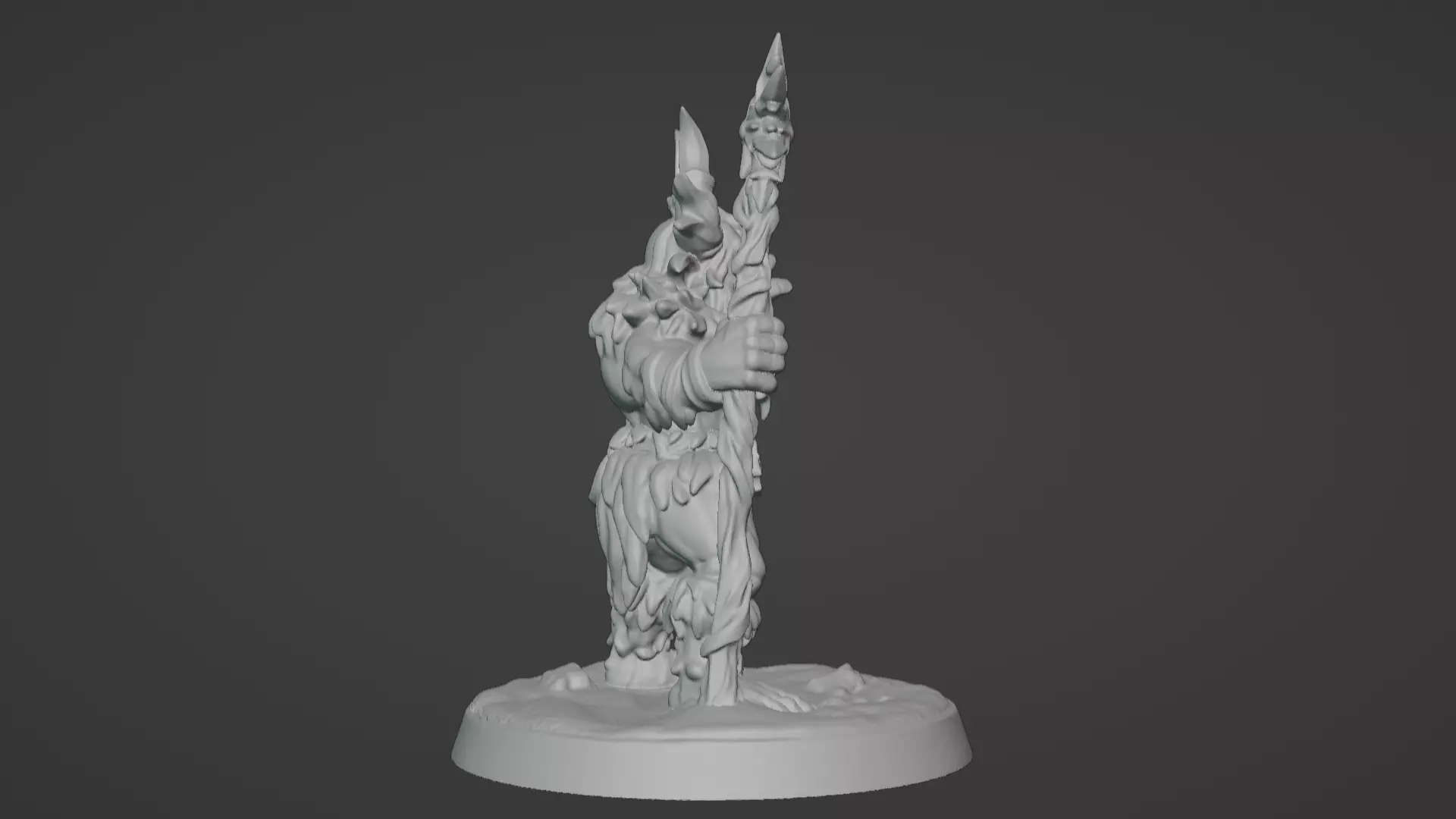 Frost War Shaman Horned Spellcaster on Snow Base 3D print model_24
