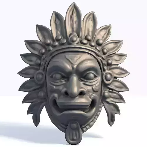 Maya Ceremonial Mask Ancient Tribal Artifact 