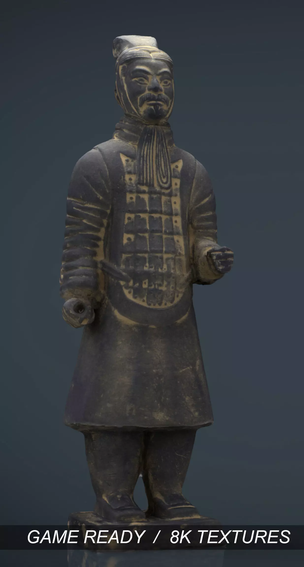 Terracotta Warriors Officer Low-poly 3D model_0