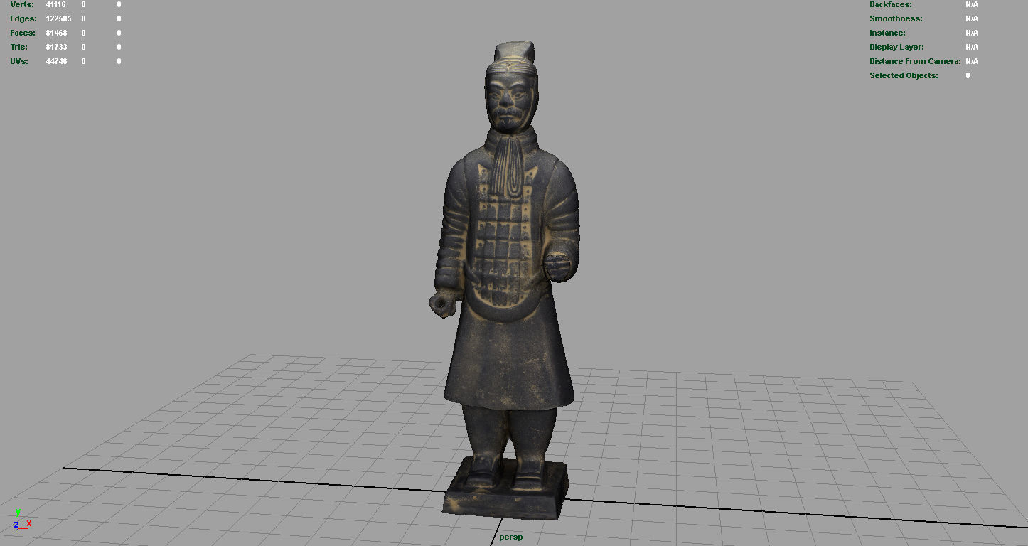 Terracotta Warriors Officer Low-poly 3D model_4