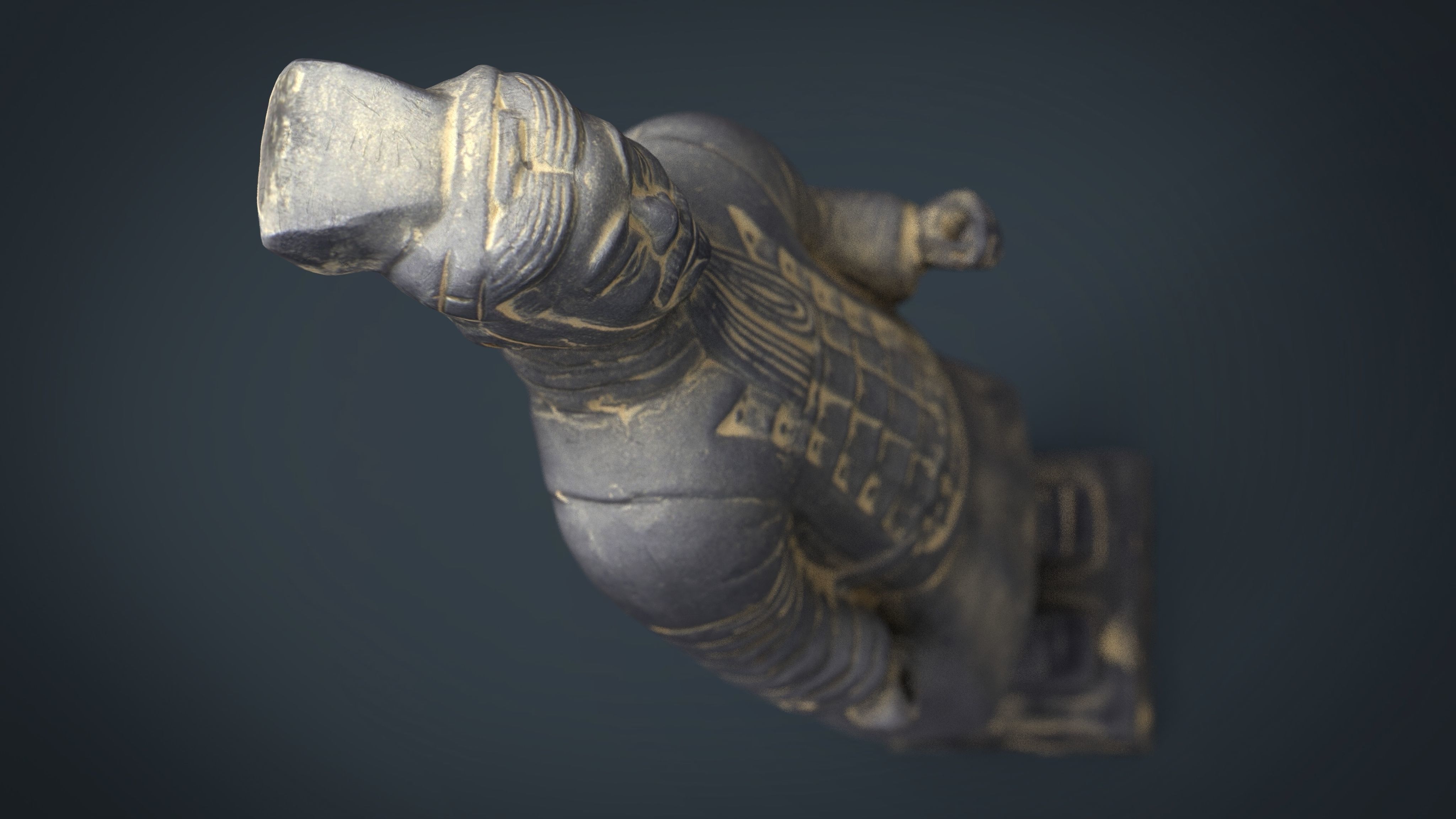 Terracotta Warriors Officer Low-poly 3D model_11