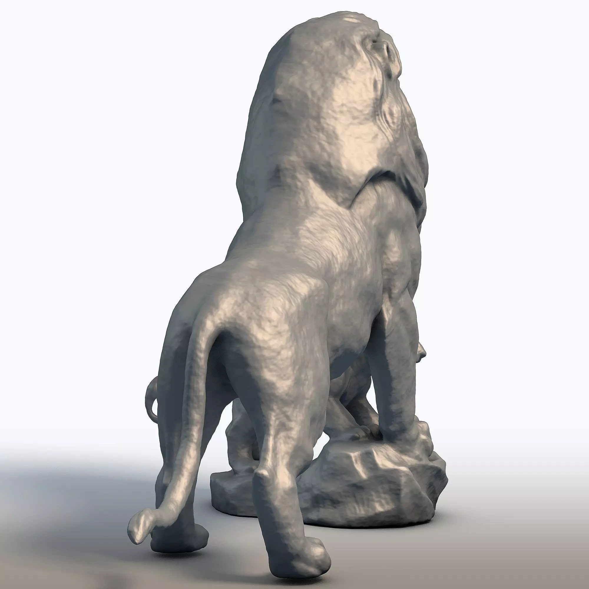 Lion King Sculpture Majestic Big Cat Statue 3D print model_6