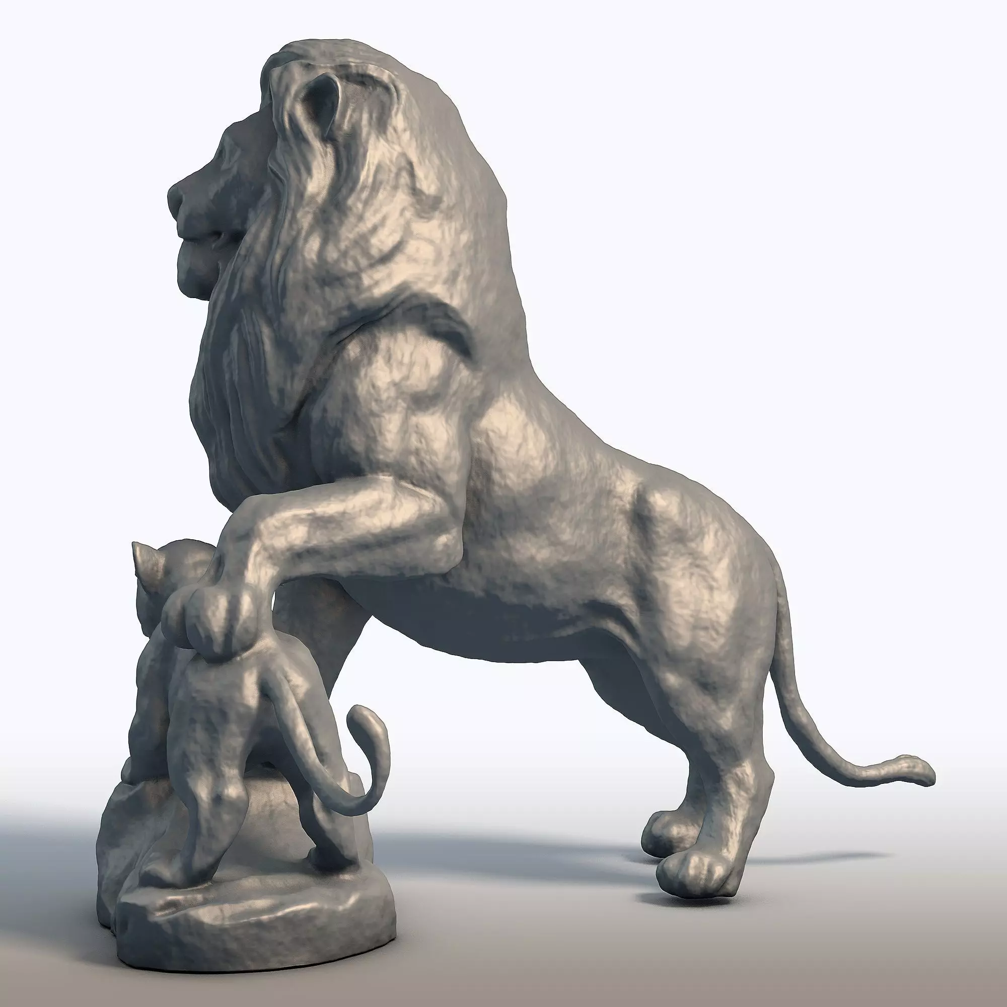 Lion King Sculpture Majestic Big Cat Statue 3D print model_3